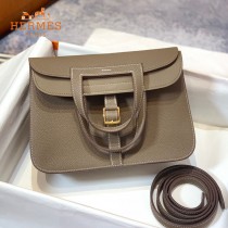 HERMES愛馬仕 原單大象灰halzan mini22cm  25 cm