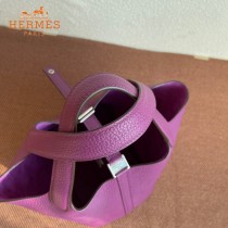 HERMES  海葵紫  愛馬仕 原單 Picotin 18菜籃子  金銀現貨
