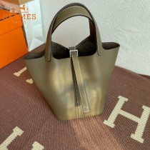 HERMES  大象灰  愛馬仕 原單 Picotin 18菜籃子  金銀現貨