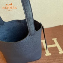 HERMES  深蓝  愛馬仕 原單 Picotin 18菜籃子  金銀現貨