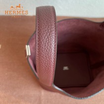 HERMES  酒红  愛馬仕 原單 Picotin 18菜籃子  金銀現貨