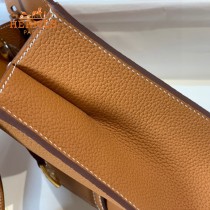 HERMES愛馬仕 原單 金棕halzan mini22cm  25 cm