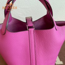 HERMES  玉兰粉  愛馬仕 原單 Picotin 18菜籃子  金銀現貨
