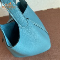 HERMES  牛仔蓝  愛馬仕 原單 Picotin 18菜籃子  金銀現貨