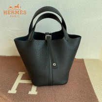 HERMES  黑色  愛馬仕 原單 Picotin 18菜籃子  金銀現貨