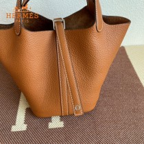 HERMES  金棕  愛馬仕 原單 Picotin 18菜籃子  金銀現貨