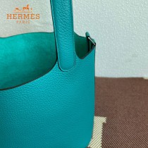 HERMES  孔雀蓝  愛馬仕 原單 Picotin 18菜籃子  金銀現貨