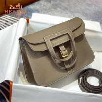 HERMES愛馬仕 原單大象灰halzan mini22cm  25 cm