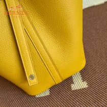 HERMES  琥珀黄  愛馬仕 原單 Picotin 18菜籃子  金銀現貨