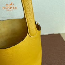 HERMES  琥珀黄  愛馬仕 原單 Picotin 18菜籃子  金銀現貨
