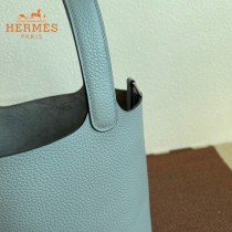 HERMES  亚麻蓝  愛馬仕 原單 Picotin 18菜籃子  金銀現貨