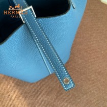 HERMES  希腊蓝白线  愛馬仕 原單 Picotin 18菜籃子  金銀現貨
