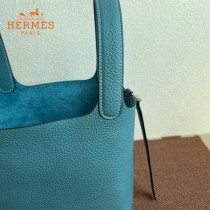 HERMES  牛仔蓝  愛馬仕 原單 Picotin 18菜籃子  金銀現貨