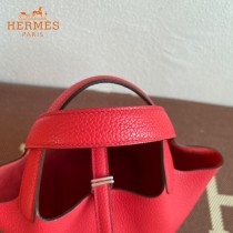 HERMES  大红  愛馬仕 原單 Picotin 18菜籃子  金銀現貨