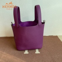HERMES  海葵紫  愛馬仕 原單 Picotin 18菜籃子  金銀現貨