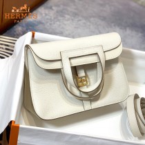 HERMES愛馬仕 原單 奶昔白halzan mini22cm  25 cm