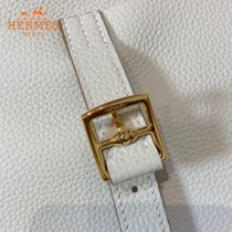 HERMES愛馬仕 原單 奶昔白halzan mini22cm  25 cm