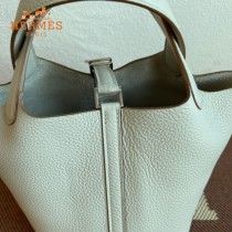 HERMES  珍珠灰  愛馬仕 原單 Picotin 18菜籃子  金銀現貨