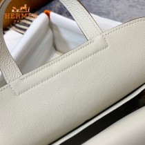 HERMES愛馬仕 原單 奶昔白halzan mini22cm  25 cm