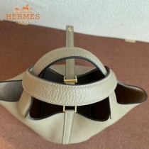HERMES  沥青灰  愛馬仕 原單 Picotin 18菜籃子  金銀現貨