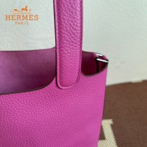 HERMES  玉兰粉  愛馬仕 原單 Picotin 18菜籃子  金銀現貨
