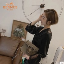 HERMES愛馬仕 原單大象灰halzan mini22cm  25 cm