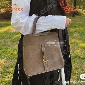 HERMES愛馬仕 原單大象灰halzan mini22cm  25 cm