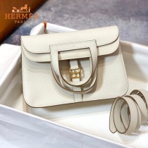 HERMES愛馬仕 原單 奶昔白halzan mini22cm  25 cm