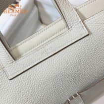 HERMES愛馬仕 原單 奶昔白halzan mini22cm  25 cm