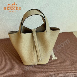 HERMES  风衣灰  愛馬仕 原單 Picotin 18菜籃子  金銀現貨
