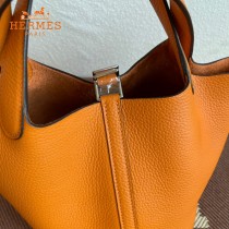 HERMES  橙色  愛馬仕 原單 Picotin 18菜籃子  金銀現貨
