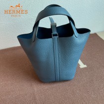HERMES  希腊蓝  愛馬仕 原單 Picotin 18菜籃子  金銀現貨