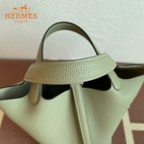 HERMES  鼠尾草绿 愛馬仕 原單 Picotin 18菜籃子  金銀現貨