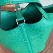 HERMES  丝绒绿  愛馬仕 原單 Picotin 18菜籃子  金銀現貨