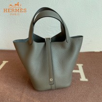 HERMES  锡器灰  愛馬仕 原單 Picotin 18菜籃子  金銀現貨