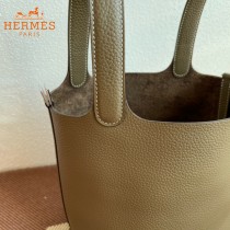 HERMES  大象灰  愛馬仕 原單 Picotin 18菜籃子  金銀現貨
