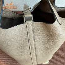 HERMES  斑鸠灰  愛馬仕 原單 Picotin 18菜籃子  金銀現貨