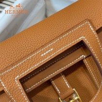 HERMES愛馬仕 原單 金棕halzan mini22cm  25 cm