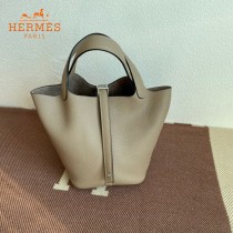 HERMES  斑鸠灰  愛馬仕 原單 Picotin 18菜籃子  金銀現貨