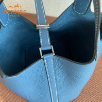 HERMES  希腊蓝白线  愛馬仕 原單 Picotin 18菜籃子  金銀現貨