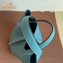 HERMES  牛仔蓝  愛馬仕 原單 Picotin 18菜籃子  金銀現貨