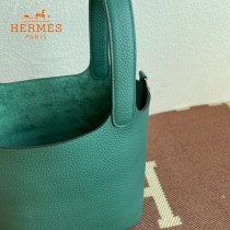 HERMES  孔雀绿  愛馬仕 原單 Picotin 18菜籃子  金銀現貨