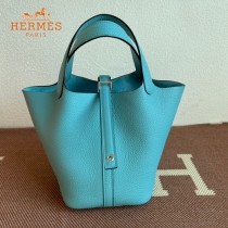 HERMES  北方蓝  愛馬仕 原單 Picotin 18菜籃子  金銀現貨