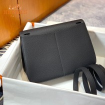 HERMES愛馬仕 原單 黑色halzan mini22cm  25 cm