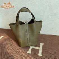 HERMES  大象灰  愛馬仕 原單 Picotin 18菜籃子  金銀現貨