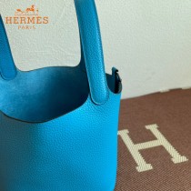 HERMES  水妖蓝  愛馬仕 原單 Picotin 18菜籃子  金銀現貨