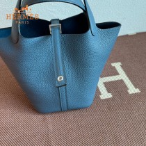 HERMES  希腊蓝  愛馬仕 原單 Picotin 18菜籃子  金銀現貨