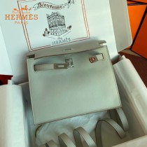 HERMES  珍珠灰  愛馬仕 原單evercolor皮 Kelly DanSe 22cm  金銀扣