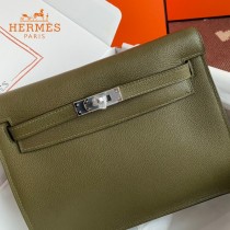 HERMES  丛林绿  愛馬仕 原單evercolor皮 Kelly DanSe 22cm  金銀扣