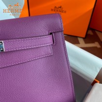 HERMES  海葵紫  愛馬仕 原單evercolor皮 Kelly DanSe 22cm  金銀扣